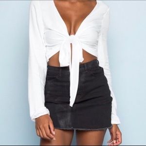 Brandy Melville white coco wrap top